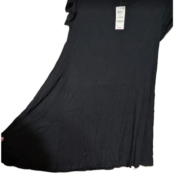 Style & Co Dress Womens Large Black A-Line Stretch Knee Length Short Sleeve - Picture 5 of 6